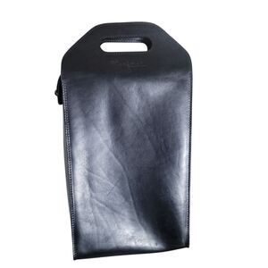 Mulholland Leather Wine Tote Carrier Turn Lock Black Hangman Whisper Rock Golf